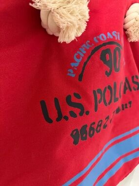 U.S. Polo Assn. Red Tote with Navy Logo Patch